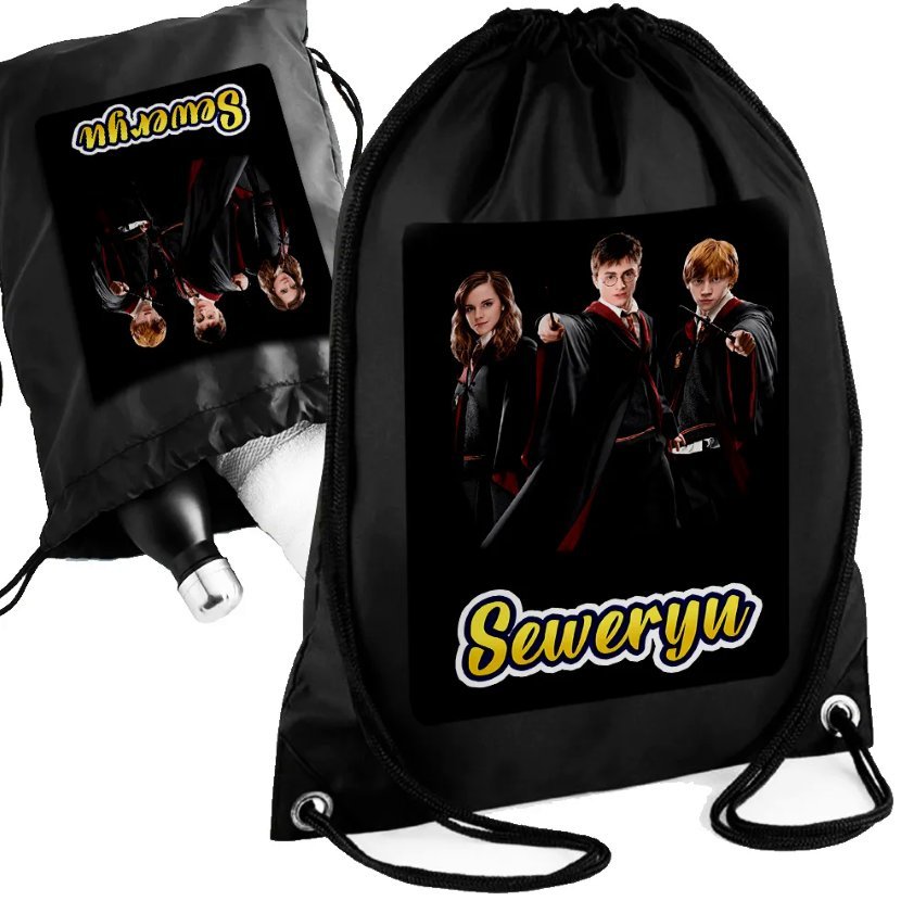 Czarny Worko-Plecak - HARRY POTTER - Twoje Imię - Personalizowany Prezent