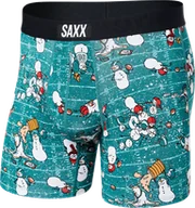 Majtki męskie - Bokserki męskie szybkoschnące SAXX VIBE Boxer Brief bałwany - zielony - miniaturka - grafika 1