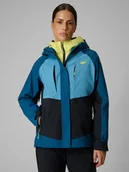 Kurtki i kamizelki sportowe damskie - 4F Kurtka trekkingowa membrana 10000 damska - turkusowa XXL - miniaturka - grafika 1