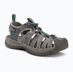 Sandały trekkingowe damskie KEEN Whisper medium grey/peacock green - Buty trekkingowe damskie - miniaturka - grafika 1