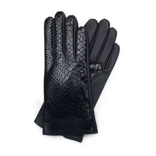 Damskie rękawiczki ze skóry o fakturze croco - Rękawiczki - miniaturka - grafika 1