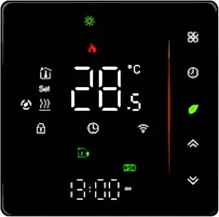 Termostat do ogrzewania elektrycznego, 16A, WI-FI, kwadrat, mleczne szkło, czarny, model 003 - Grzałki do akwarium - miniaturka - grafika 1