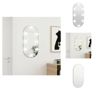 Lustra - vidaXL Lustro z oświetleniem LED 80x40 cm szklane owalne - Lustro - miniaturka - grafika 1