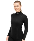 Pozostała odzież narciarska - Brubeck, Koszulka termoaktywna damska z długim rękawem, Extreme Wool, czarny, rozmiar S - miniaturka - grafika 1