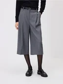 Spodenki damskie - Reserved - Bermudy z paskiem - szary - miniaturka - grafika 1