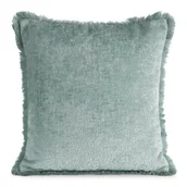 Poszewki na poduszki - Poszewka dekoracyjna ADIA 45x45 Eurofirany szałwiowa z subtelnymi frędzlami - miniaturka - grafika 1