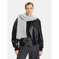 Apaszki i szaliki damskie - Szalik Calvin Klein Ck Metal Wool Rib Scarf LV04D8056G Szary - miniaturka - grafika 1