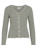 Swetry damskie - Vila Kardigan w kolorze czarno-kremowym - miniaturka - grafika 1