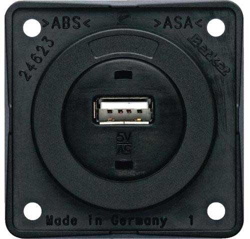Hager Polo Integro Gniazdo USB ładowania pojedyncze, 12V, 3A; antracyt mat, mechanizm czarny 926032505 926032505