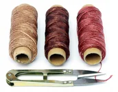 Pasmanteria - Nici woskowane do szycia skóry 3x50m + obcinaczka - miniaturka - grafika 1