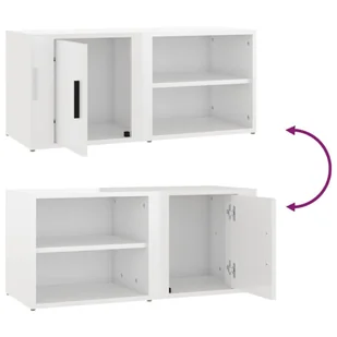 Lumarko Szafki pod TV, 2 szt., białe, wysoki połysk, 80x31,5x36 cm - Szafki RTV - miniaturka - grafika 11