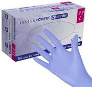 Rękawiczki jednorazowe - Rękawiczki jednorazowe nitrylowe diagnostyczne i ochronne Sempercare Nitrile Skin 2 rozmiar L niebieskie 100 szt - miniaturka - grafika 1