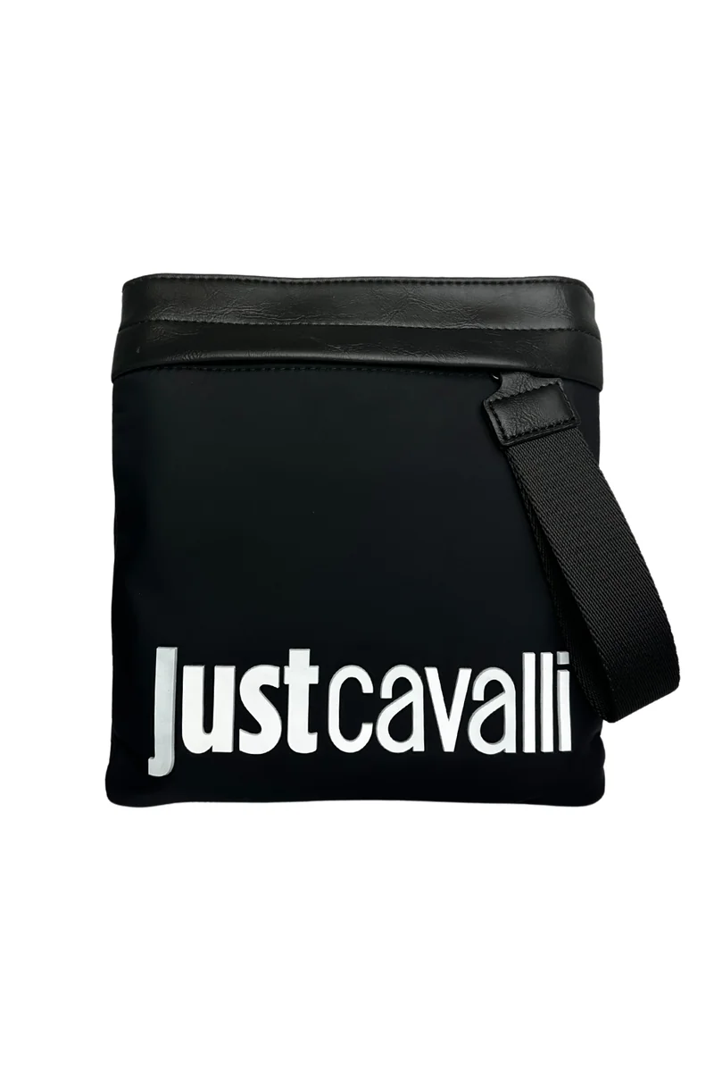 JUST CAVALLI Czarna torba męska Range Institutional Logosketch 3