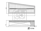Filtry powietrza - Filtr powietrza Febi Bilstein 172766 - miniaturka - grafika 1