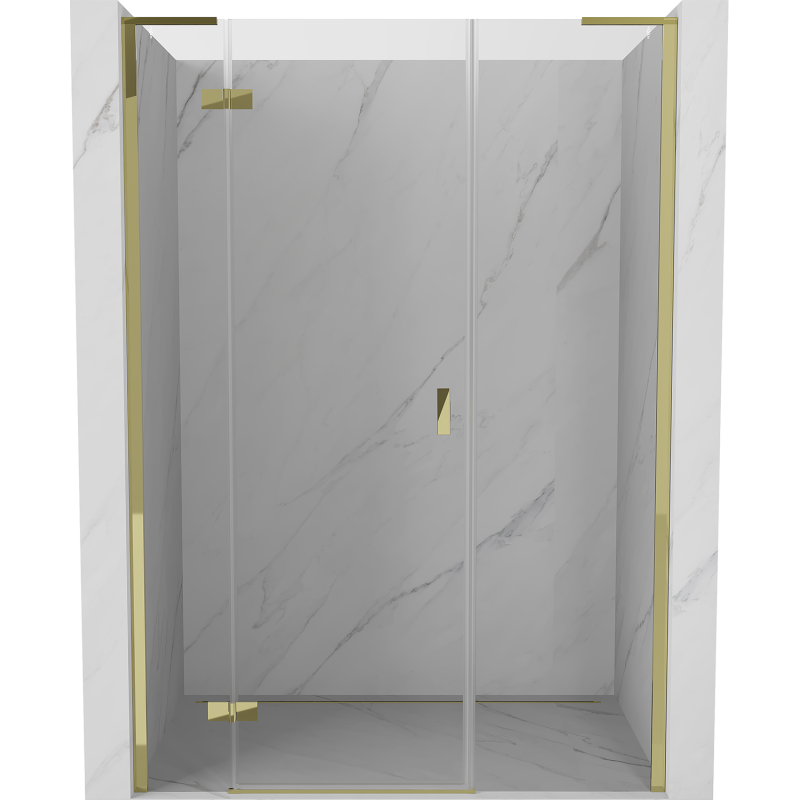 Mexen Mist-H L drzwi prysznicowe uchylne lewe 155 cm, transparent, złote - 8A5L-155-001-50-00-L