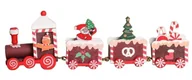 Zabawki kreatywne - Kolejka Ciuchcia Wagoniki Pociąg Drewniany Świąteczny Ozdoba Dekoracja (wzór 1) - miniaturka - grafika 1