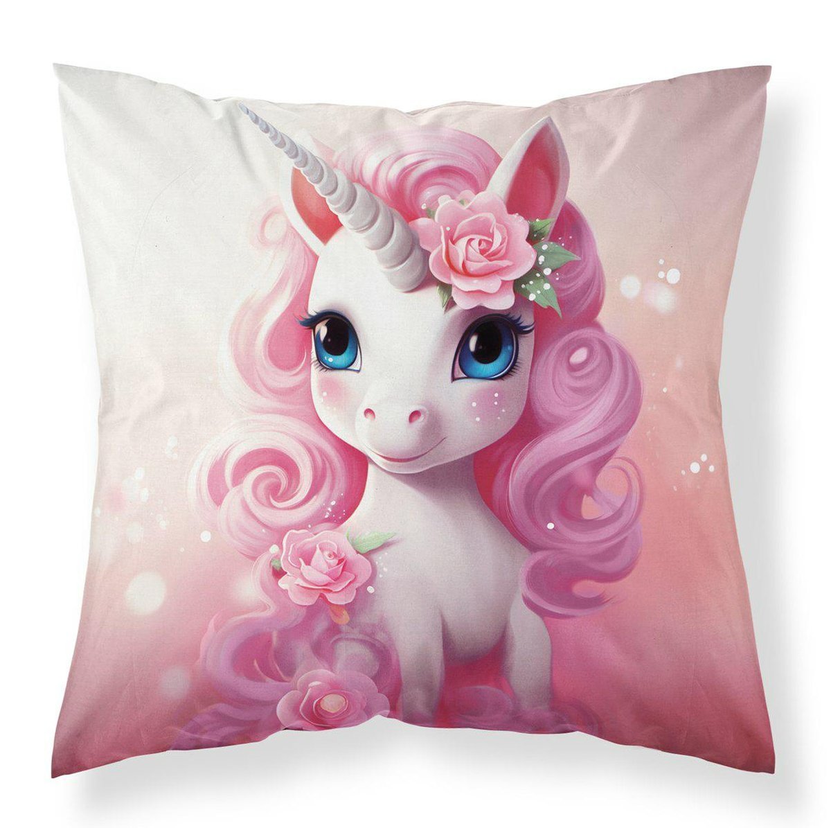 Poszewka 40x40 różowy jednorożec poszewka 3D z motywem bajkowym - Fun Dreams