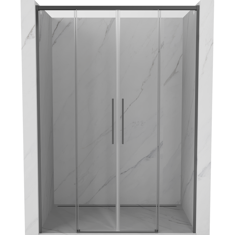 Mexen Rox drzwi prysznicowe rozsuwane 160 cm, transparent, gun metal - 8C2-160-002-95-00