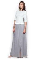 Bluzki damskie - Miętowa Bluzka z Rękawem 3/4 z Baskinką - miniaturka - grafika 1