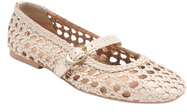 GIOSEPPO BALERINY Z PLECIONĄ AŻUROWĄ CHOLEWKĄ BEŻOWE 39 J0A