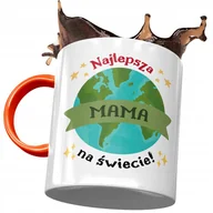 Kubki - Kubek Pomarańczowy Dla Mamy Matki na Dzień Mamy z Nadrukiem ze Zdjęciem + Opakowanie na prezent (wzór 02) - miniaturka - grafika 1