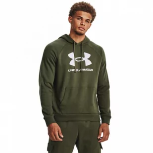 Męska bluza dresowa nierozpinana z kapturem Under Armour UA Rival Fleece Logo HD - khaki - UNDER ARMOUR - Bluzy sportowe męskie - miniaturka - grafika 1
