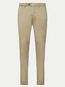 Spodnie męskie - Bugatti Spodnie materiałowe 4220 16224 Beżowy Slim Fit - miniaturka - grafika 1