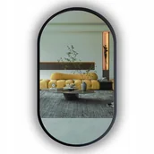 Lustra - LUSTRO ŁAZIENKOWE PODŚWIETLANE LED OWALNE W CZARNEJ RAMIE 110X45 CM - miniaturka - grafika 1