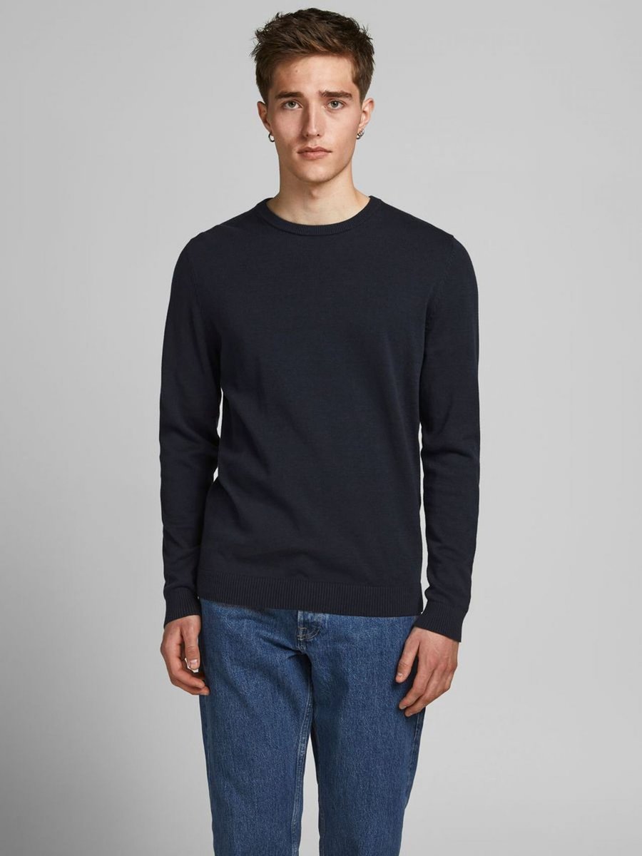 maglie uomo jack and jones 12137190 basic knit navy blazer