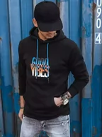 Bluzy męskie - Bluza męska ocieplana z kapturem czarna Dstreet BX5377-XXL - miniaturka - grafika 1