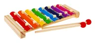 Instrumenty muzyczne dla dzieci - Drewniane cymbałki dla dzieci 3+ Pierwszy instrument muzyczny Tęczowe blaszki + pałeczki - miniaturka - grafika 1