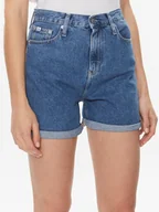 Spodnie sportowe damskie - Calvin Klein Jeans Szorty jeansowe Mom Short J20J222801 Niebieski Mom Fit - miniaturka - grafika 1