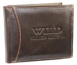 Portfel Męski Skórzany WILD Skóra Licowa Mały Poziomy Bez Zapięcia RFID 5504 11 x 8,5 x 2 [cm] - Portfele - miniaturka - grafika 1