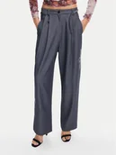 Spodnie damskie - Desigual Spodnie materiałowe Rin 24WWPW20 Szary Loose Fit - miniaturka - grafika 1