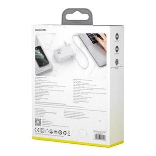 Baseus GaN power bank 10000 mAh ładowarka sieciowa PPS 45 W 2x USB Typ C Quick Charge 3.0 Power Delivery (azotek galu) + kabel USB Typ C 1 m biały (PPNLD-F02) - Ładowarki do telefonów - miniaturka - grafika 17