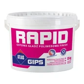 Zaprawy budowlane - Gotowa gładź polimerowa GIPS RAPID śnieżnobiały 8 kg Atlas - miniaturka - grafika 1