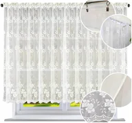 Firany - Firana gotowa prosta z markizety 180x400 Firany kwiaty firany do salonu - miniaturka - grafika 1