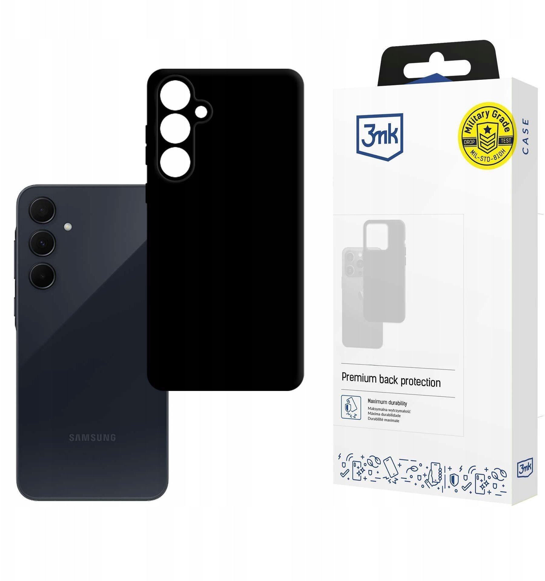 3MK Samsung Galaxy A35 5G - 3mk Hardy Mellow Case Black