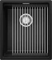 Zlewozmywaki - Zlew BRANDE SWIFT 410-45-U BLACK METALLIC (czarny metalik) | podwieszany zwijany ociekacz ROLLMATA - miniaturka - grafika 1