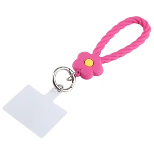 Łańcuszek do telefonu komórkowego uniwersalny pasek na szyję do etui na telefon komórkowy smartfon nylon, kolor: różowoczerwony - Etui i futerały do telefonów - miniaturka - grafika 1