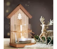 Ozdoby bożonarodzeniowe - Brilagi - Drewniany świecznik na podgrzewacz do herbaty - miniaturka - grafika 1