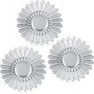 Lustra - Lustro ścienne koło rama tworzywo sztuczne 25 x 25 cm ŚREBRNE ZESTAW 3 szt - miniaturka - grafika 1