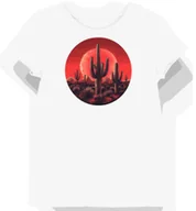 Koszulki i topy damskie - Koszulka damska biała z motywem czerwonego saguarowego blasku M - miniaturka - grafika 1