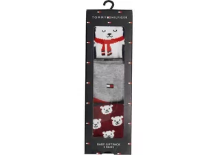 Skarpetki damskie - Tommy Hilfiger Skarpety 100000803 15-18 Th Baby Sock 3P Bear Baby GI - grafika 1