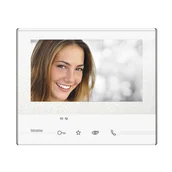 Domofony - Legrand 344612 AP 2-D wideodomofon bezsłuchawkowy, klasa 300 V13B, z ekranem dotykowym LCD, biały 344612 - miniaturka - grafika 1