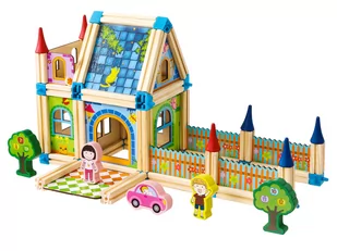 Drewniane Klocki Konstrukcyjne Domek 6W1 120 El - Sortery dla dzieci - miniaturka - grafika 2