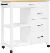 Wózki kuchenne - vidaXL Wózek kuchenny MONZA 84x40x90 cm lite drewno sosnowe - miniaturka - grafika 1