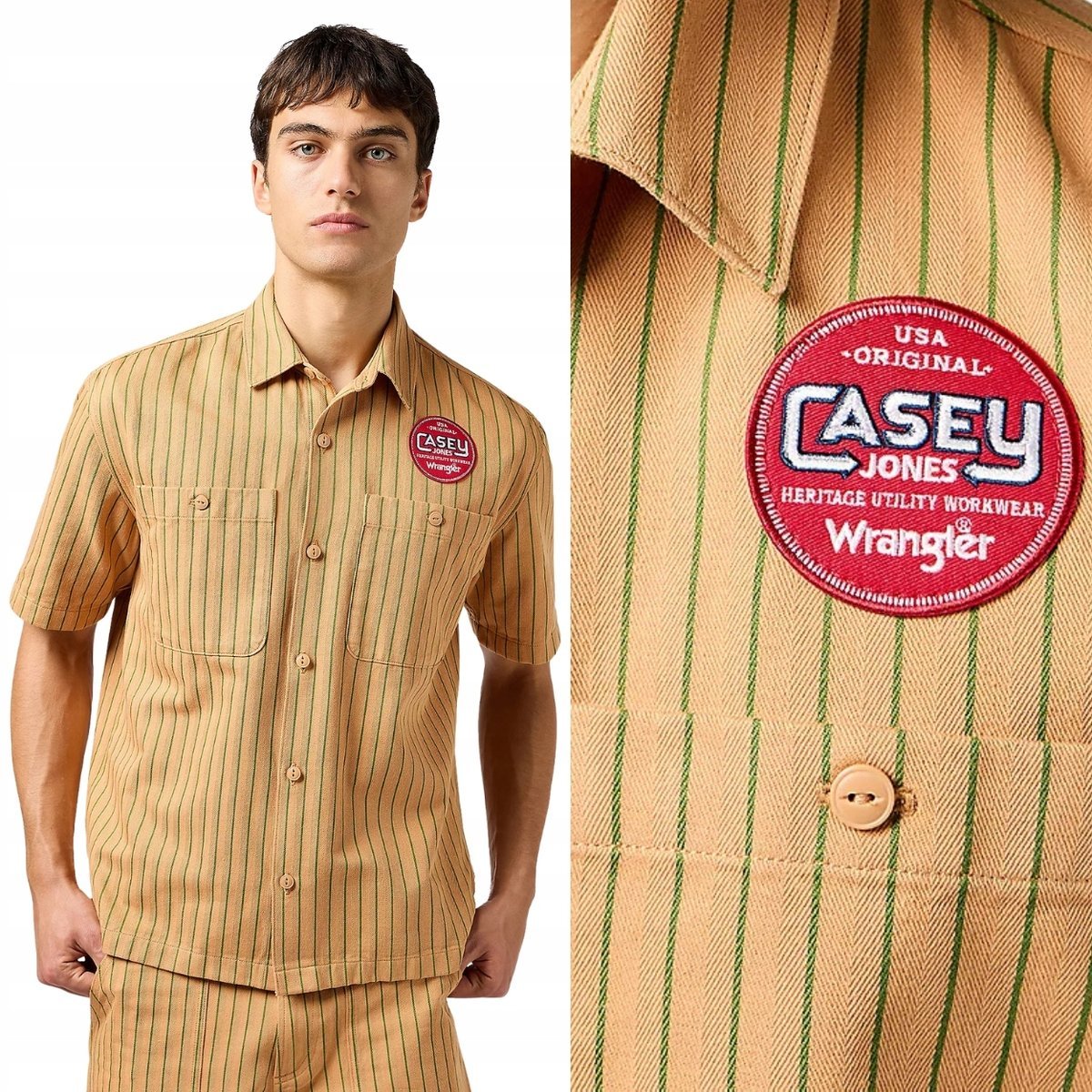 Wrangler CASEY JONES MECHANIC SHIRT bawełniana koszula krótki rękaw S