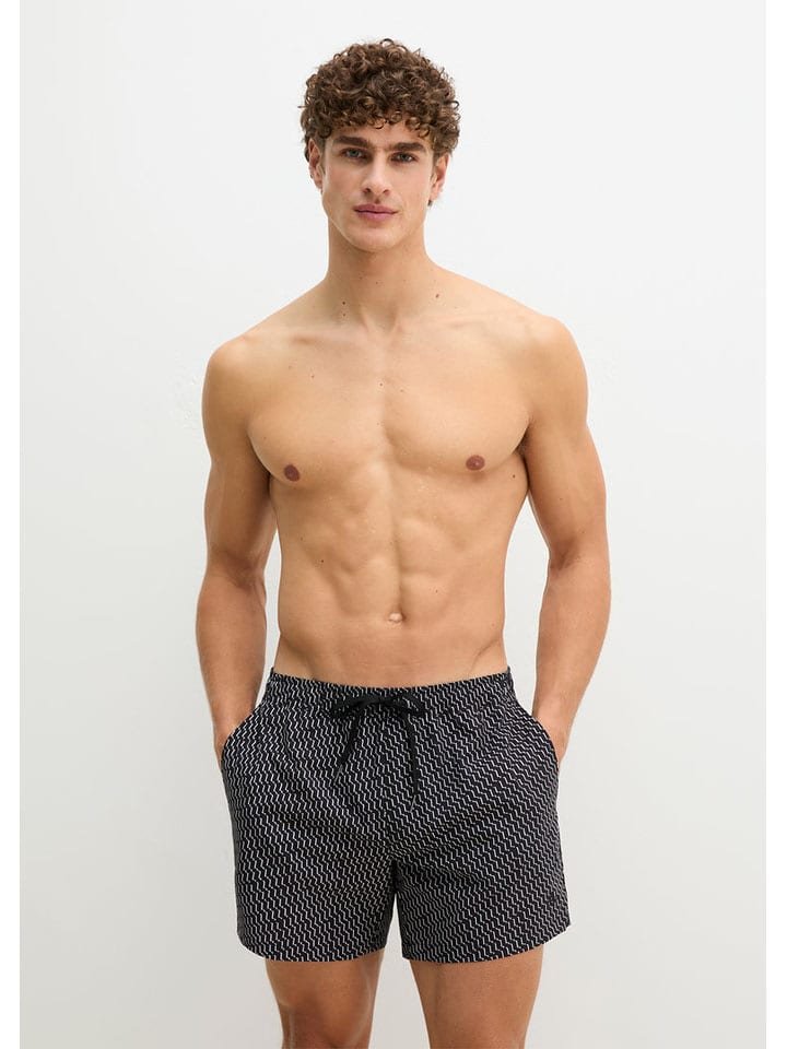 Marc O´Polo Bodywear Szorty kąpielowe w kolorze czarno-białym