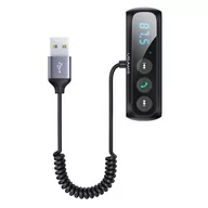 Transmitery FM - USAMS Adapter audio Bluetooth 5.0 zestaw głośnomówiący + transmiter FM czarny/black SJ503JSQ01 (US-SJ503) - miniaturka - grafika 1